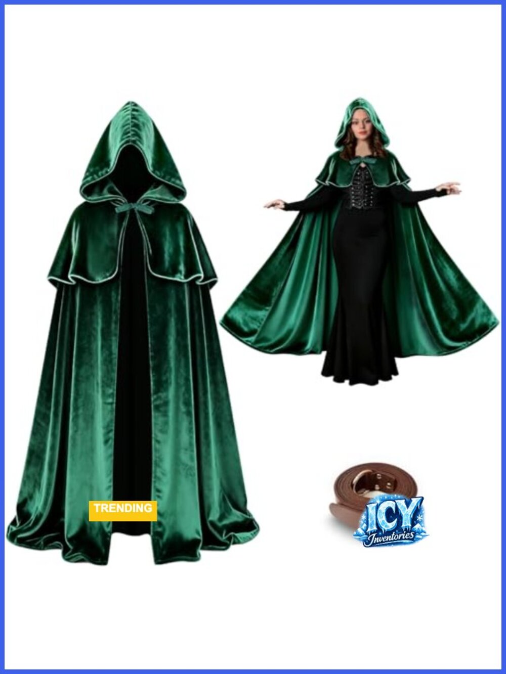 Renaissance Medieval Hooded Cape with Arm Holes Women Halloween Cosplay Cloak